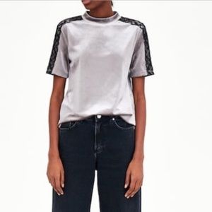 Zara velvet lace tee